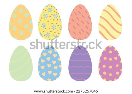 Easter Eggs vector art illustration, easter clip art, happy easter eggs flat design bright color