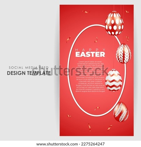 Vector illustration of Happy Easter Facebook story mockup template