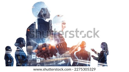 Group of business people outlines with lit background Royalty-Free Stock Photo #2275305329