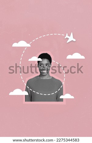 Creative vertical collage picture sketch poster of positive funny person waiting summer vacation isolated on pink painted background