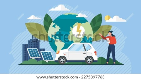 Clean energy. Renewable green energy sources. Clean electric energy from renewable sources sun wind. Recycle. Power plant station buildings with solar panels and wind turbines. Green city. Save planet