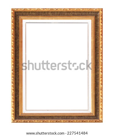 Frame made of old wood isolated on white background.