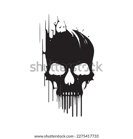 Skull head vector illustration on a white background. Scary human skull. Vector illustration. Royalty-Free Stock Photo #2275417733