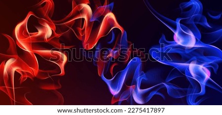 Burning red and blue fire abstract background. Flame power. Light effect.