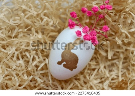 Easter egg with a picture of a rabbit