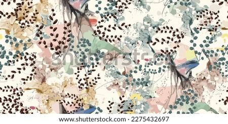 Colorful watercolor surface in a seamless pattern. Repeatable background. Vector illustration