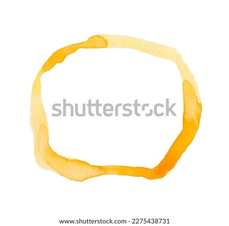 Circle brush stroke isolated on white background.Yellow enso zen circle brush stroke.For round stamp, seal, ink and paintbrush design template.Grunge hand drawn circle shape