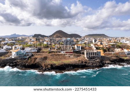 Aerial view of Cidadela in Praia  - Santiago - Capital of Cape Verde Islands  - Cabo Verde Royalty-Free Stock Photo #2275451433