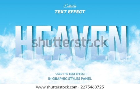 Heaven text effect with cloud background Royalty-Free Stock Photo #2275463725