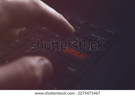 Spam word on PC keyboard. High quality photo