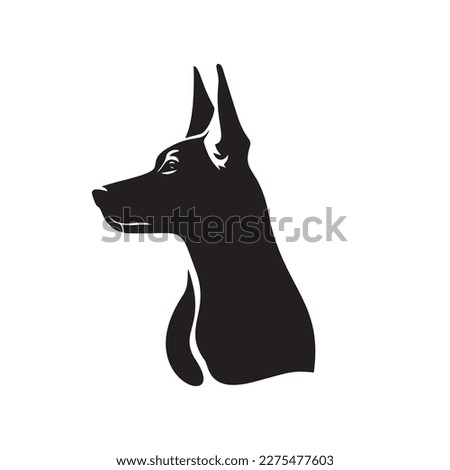 Vector black silhouette of a dog isolated on a white background. eps 10