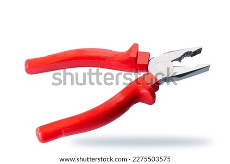 Pliers with red handles isolated on white with clipping path included Royalty-Free Stock Photo #2275503575