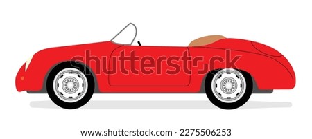 Old red cabriolet over white background Royalty-Free Stock Photo #2275506253