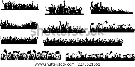 People crowd silhouette vector set Royalty-Free Stock Photo #2275521661