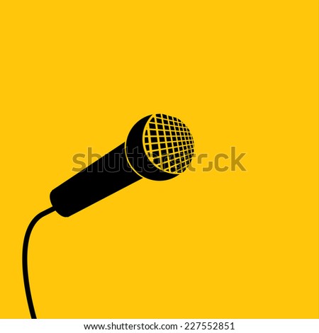 microphone icon on yellow background vector
