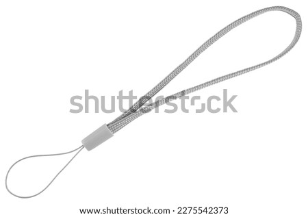 Strap for keychain, key strap for material, white background in insulation Royalty-Free Stock Photo #2275542373