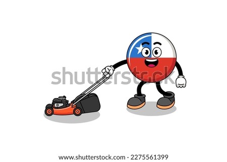 chile flag illustration cartoon holding mosquito repellent , character design
