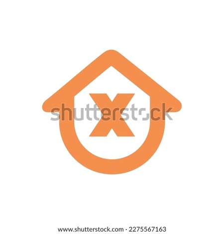 Letter X house building logo icon design template vector
