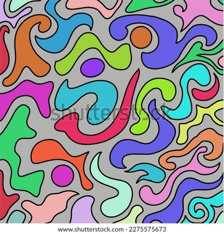 Hand Drawn Abstract Pattern Colorful Background 