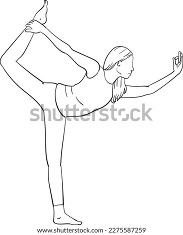 lineart vector illustration of a human figure doing a yoga pose