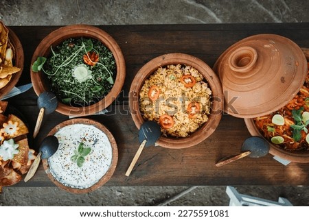 Traditional Sri Lankan Rice and Curry Buffet Royalty-Free Stock Photo #2275591081