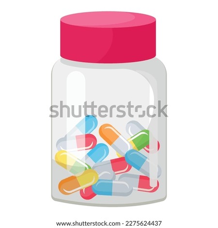 Vector cartoon image of medical supplies. The concept of healthcare, treatment and recovery. Hospital elements for your design. Royalty-Free Stock Photo #2275624437