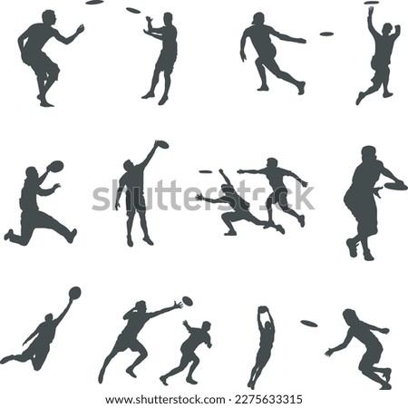 Frisbee Players Silhouette, Ultimate Frisbee Silhouette, Frisbee Svg, Ultimate Frisbee Player Royalty-Free Stock Photo #2275633315