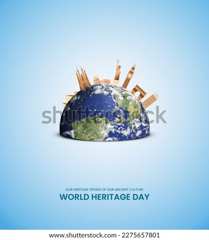 World heritage day. 3D Illustration Royalty-Free Stock Photo #2275657801