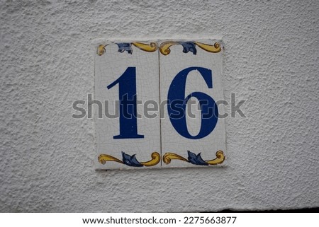 number 16 in traditional tiles in Portugal