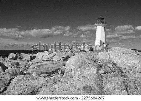 famous Lighthouse at Peggys Cove in Nova Scotia, Canada