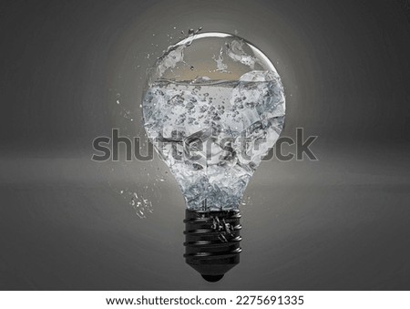 a bulb with ice block inside it
