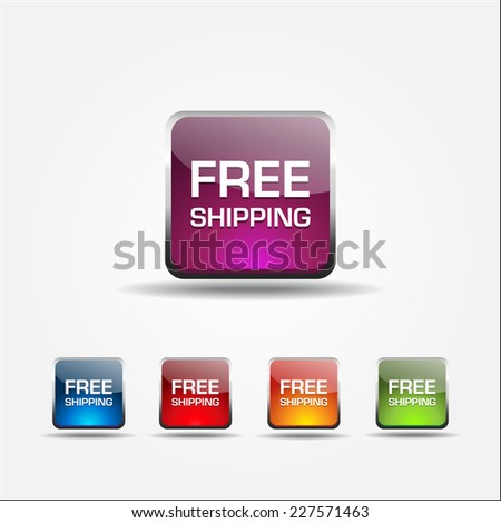 Free Shipping Colorful Vector Icon Design