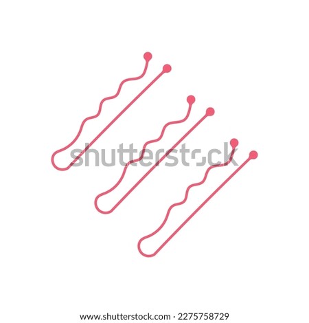 Bobby hair pins icon. Hair pin vector illustration isolated on white background.