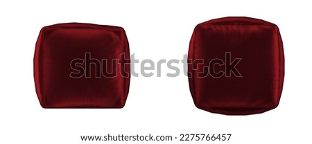 soft pouf isolated on white background, interior furniture, 3D illustration, cg render
