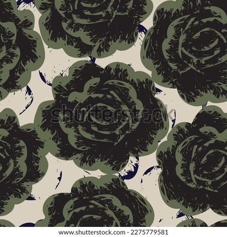 Abstract Rose Floral seamless pattern design for fashion textiles, graphics, backgrounds and crafts