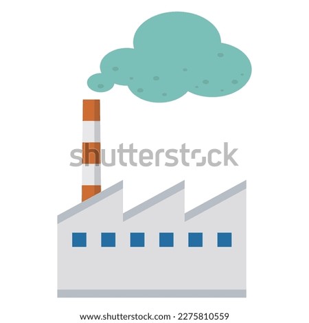 Vector illustration of a factory emitting toxic gas Royalty-Free Stock Photo #2275810559