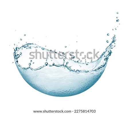 Hemisphere water splash isolated on white background