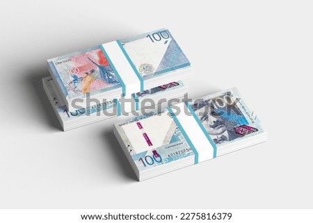 wad of peruvian bills, peruvian currency on white background in high resolution