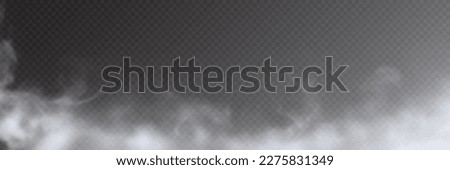 Fog, smoke on transparent background, panoramic view, vector design Royalty-Free Stock Photo #2275831349