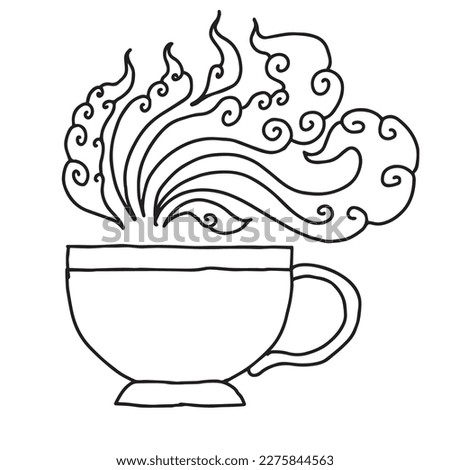 hand drawn clip art outline hot cup