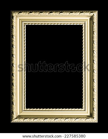 wooden frame for painting or picture on black background
