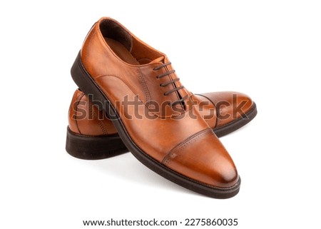 men's classic leather handmade shoes on white isolated background Royalty-Free Stock Photo #2275860035