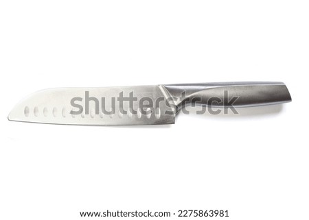 Kitchen knife made of steel isolated on white background.