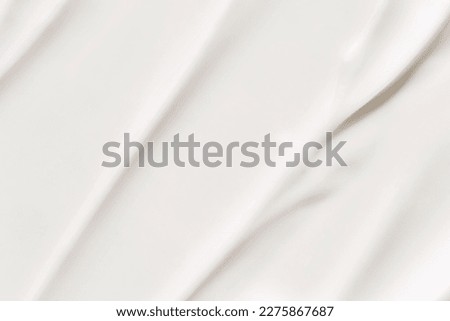 Cosmetic lines product background. White toothpaste texture. Cleansing face emultion. Milk liquid sunscreen. Closeup hydrating cream. Abstract makeup lotion swatch. Beauty spa foam