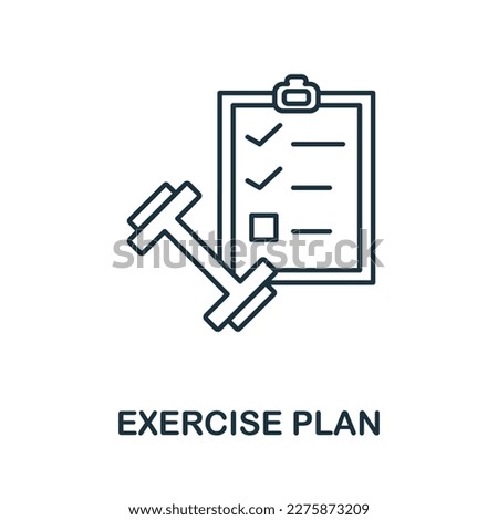 Exercise Plan line icon. Monochrome simple Exercise Plan outline icon for templates, web design and infographics