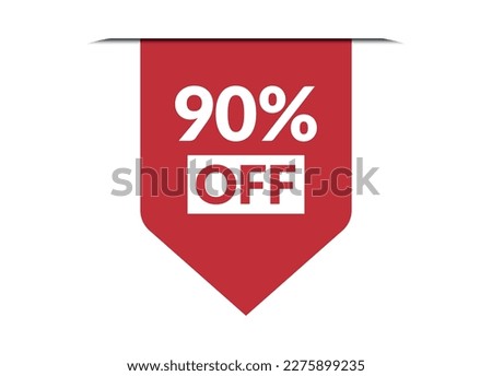 90% off red banner design vector illustration Royalty-Free Stock Photo #2275899235