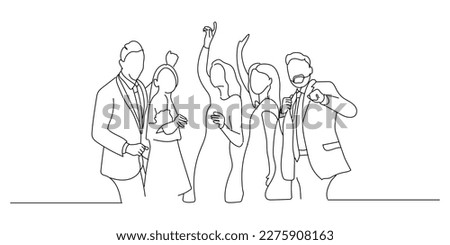 Dancing happy people on white background