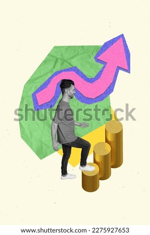 Photo cartoon comics sketch collage picture of confident purposeful guy earning money isolated drawing background