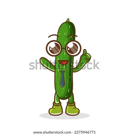 zucchini as a businessman. wearing tie and glasses