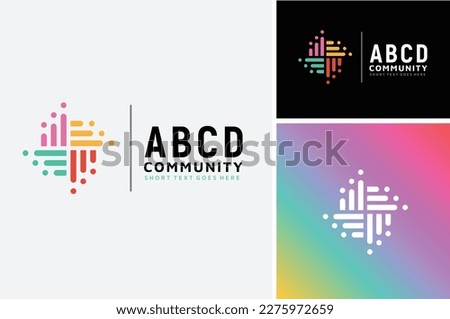 Colorful Abstract People for Community Family Gathering Club logo design